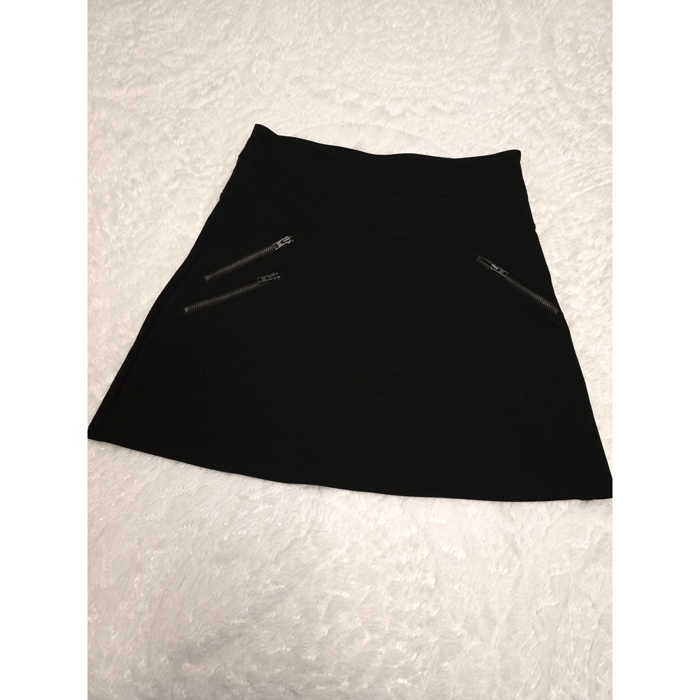 Athleta Soho Skirt Black Mini A-Line Zipper Pockets Stretch Size 0 Sports casual
